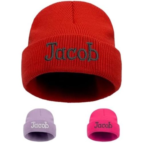Custom Beanie Hats for Baby Girls Boys - Personalized Embroidered Beanies with Name for Infants Toddlers Adults