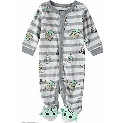 Star Wars Baby Boys The Mandalorian Footie Pajamas Romper Baby Yoda - Baby Pajamas - Baby Sleeper