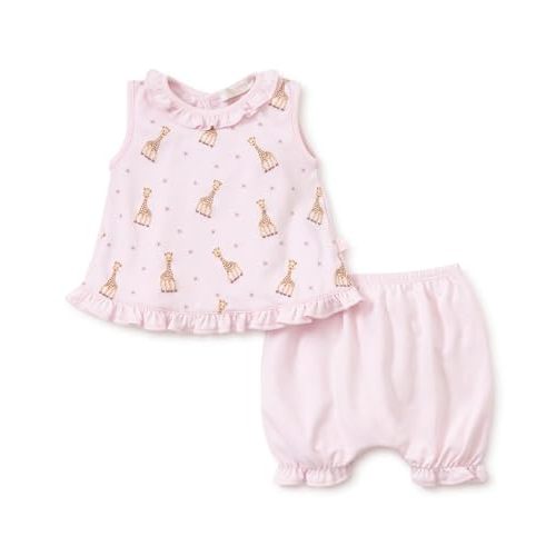 Kissy Kissy Baby Girls 100% Pima Cotton Sophie La Girafe Print Sunsuit, Newborn to 24 Months
