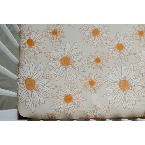 Bamboo Muslin Fitted Crib Sheet: Boho Floral Baby Bedding
