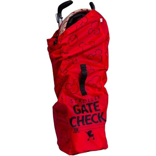 J.L. Childress Disney Baby Gate Check Bag for Umbrella Strollers - Travel Bag for Airplane, Fits Most Single Umbrella Baby Strollers, Airport Accessories for Gate Check - Mickey Mouse, Red