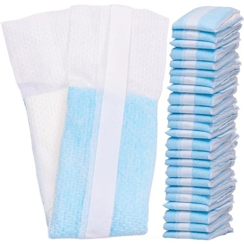 Vakly Postpartum Maternity Pads 3 x 20 in Extra Long (24 Pack) – Maximum Absorbency Heavy Flow Postpartum & Incontinence Pads with Tails, Ultra Soft Disposable Pads for New Moms