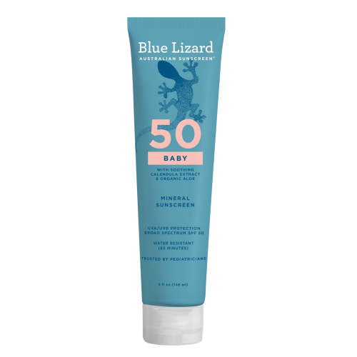 Blue Lizard Baby Mineral Sunscreen SPF 50+ No Chemical Actives UVA UVB Protection 5 Ounce Tube