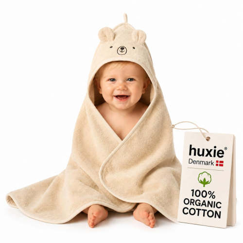 Organic Hooded Towel Bear Fog – huxie Denmark