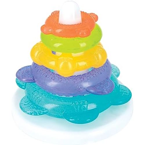 Nuby IcyBite Teethers for Teething Relief - Soft BPA-Free Baby Teething Toy - 3+ Months - Ocean Rings