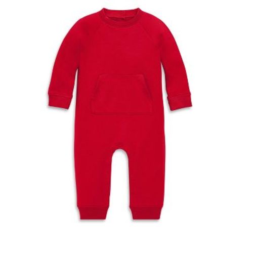Primary Baby sweatshirt romper in Cherry, Size 3-6 Months