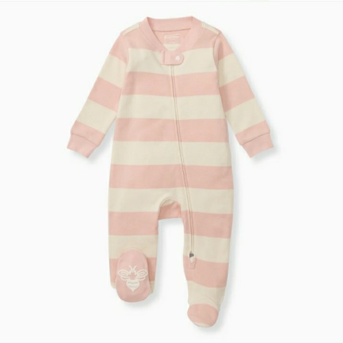 Rugby Stripe Organic Cotton Sleep & Play - Pink Sand – Burt's Bees Baby