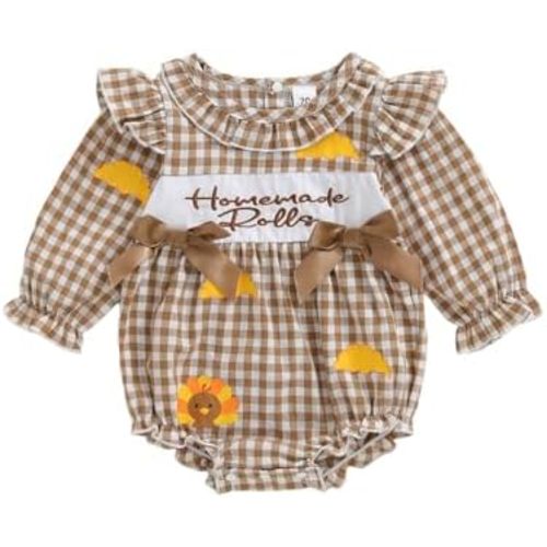 Giraropa Baby Girl Outfits Smocked Bubble Romper Jumpsuit Long Sleeve Bodysuit Cute Newborn Infant Fall Winter Clothes