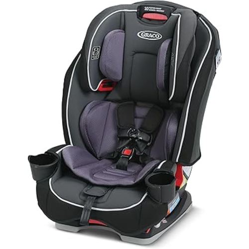 Graco SlimFit 3-in-1 Convertible Car Seat, Space Saving Design, Forward & Rear-Facing, Highback Booster Option – Purple
