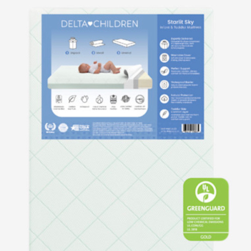 Delta Children Starlit Sky 2-Stage Crib and Toddler Mattress - Green