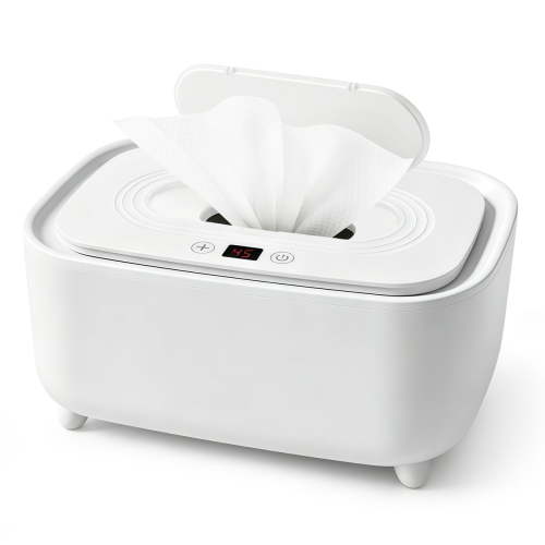 Rirool Baby Wipe Warmer, Large Capacity Wet Wipes Heater with Constant Temperature Heating, PP Diaper Wipe Dispenser for Nursery, Pearl White