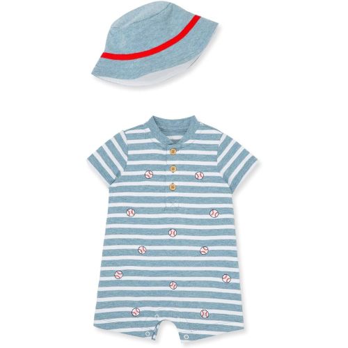 Little Me Baby Boys 2-piece Romper and Hat Set