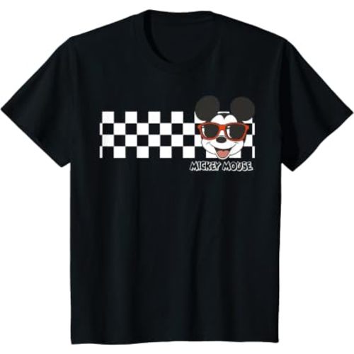 Disney Mickey and Friends Mickey Mouse Checkerboard Stripe T-Shirt