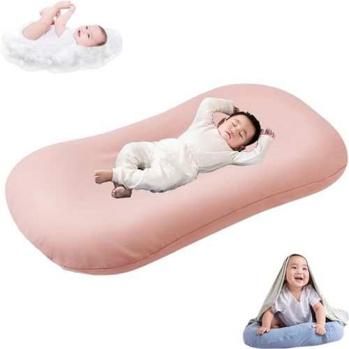2024 New Baby Lounger 0-24 Months, Newborn Lounger Nest Sleeper, Snuggle Lounger for Baby (Pink,95x55cm/37.4x21.6in)