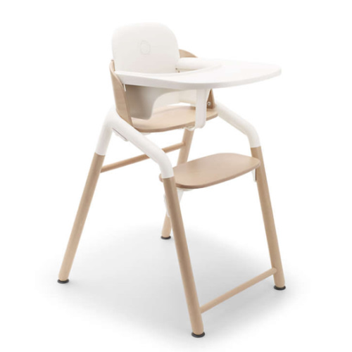 Bugaboo Giraffe White and Neutral Wood Baby High Chair Complete