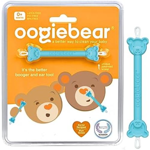 oogiebear Baby Nose Cleaner & Ear Wax Removal Tool - Safe Booger & Earwax Removal for Newborns, Infants, Toddlers - Dual-Ended - Essential Baby Stuff