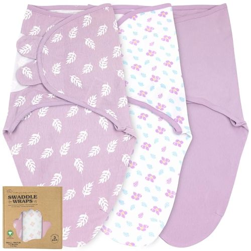 Bublo Baby Swaddles for Newborns – 3-Pack Infant Swaddles 0-3 Months – Adjustable Swaddle Sleep Sack – Soft Organic Cotton Baby Wrap for Safe & Cozy Sleep