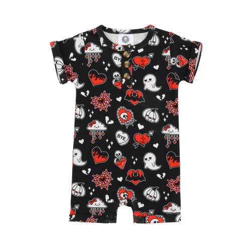 Heart & Cobweb shortie romper – Metallimonsters