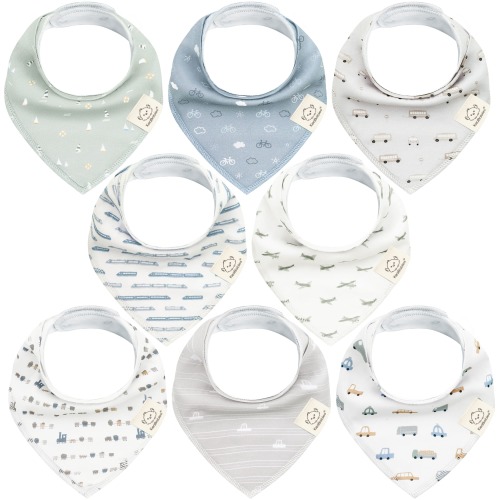 8-Pack Organic Bandana Bibs (Vessels)