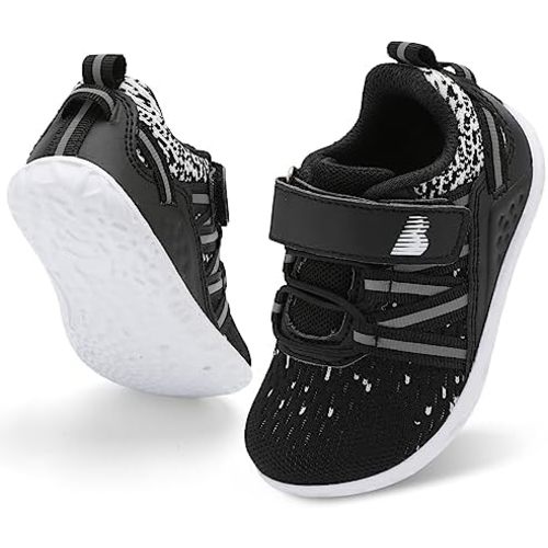 BARERUN Baby Sneakers Toddler Shoes - size 7.5-8, Black/white
