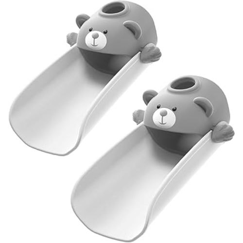 Skyroku 2 Pack Faucet Extender for Toddlers, Sink Extenders with Temperature Sensitive for Kids Hand Washing Sink Faucet Extension,Suitable for Bathroom Sink, Kitchen,Bathtub (Grey)