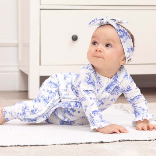 Toile de Jouy Bamboo Zipper Romper | Mommy & me -milk & baby – Milk & Baby