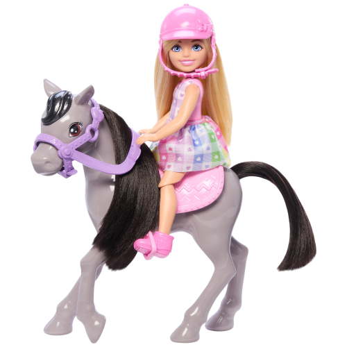 Barbie Chelsea Doll & Horse Set, 5.91 in, Includes Helmet