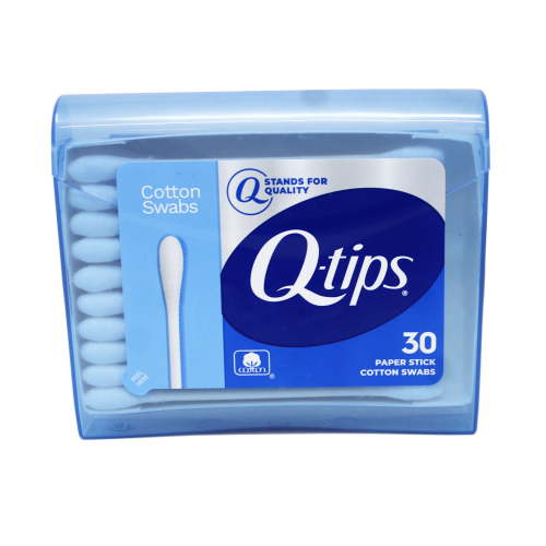 Q-tips Cotton Swabs - Travel Q-tips for Beauty, Makeup, Nails and More, Perfect for On the Go, 30 Count - 2 Pack