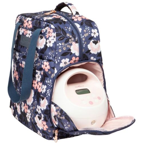 Sarah Wells Kelly Breast Pump Backpack & Tote – Insulated Pocket, Laptop Sleeve & Easy-Clean Interior – Fits All Pumps for Moms Le Floral