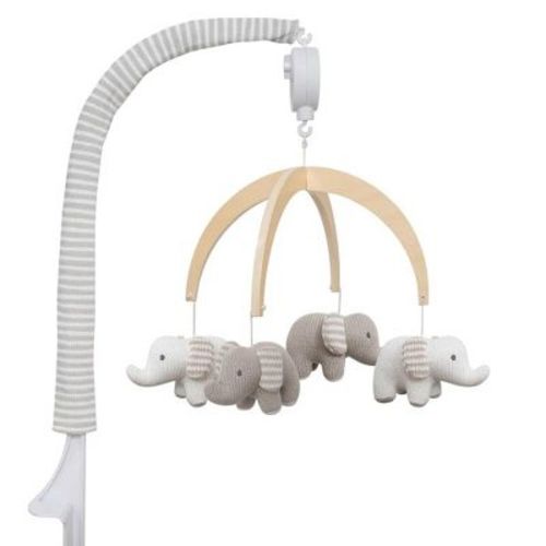 Living Textiles - Musical Mobile - Elephant Heritage, Gray