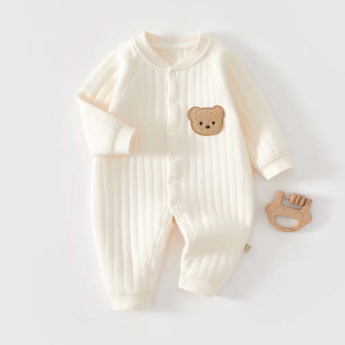 ZQUUVOU Newborn Infant Coming Home Outfits Snap Closure Long Sleeve Jumpsuits Supersoft Cotton Breathable Cozy Bodysuit White F