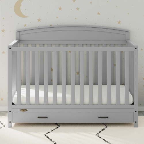 Graco Benton 5-in-1 Convertible Baby Crib with Drawer, Pebble Gray