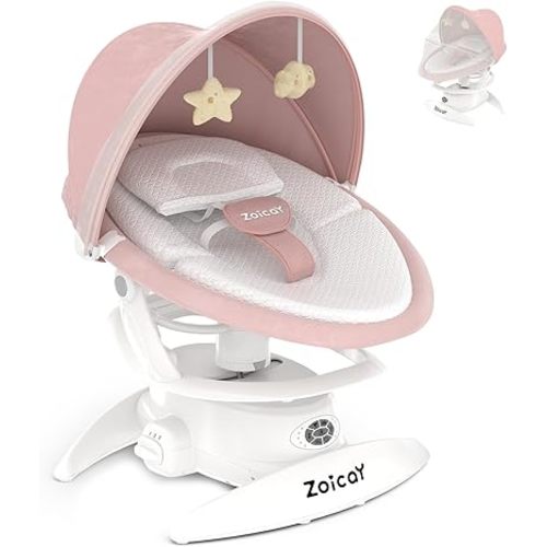 3-in-1 Baby Swing for Infants to Toddler, Infant Swing with 5 Speeds & 3 Swing Modes, 12 Lullabies, Electric Swing for Baby, Up to 25 lbs, Pink