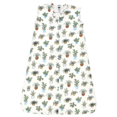 Hudson Baby Cotton Sleeveless Wearable Sleeping Bag, Sack, Blanket, Plants, 6-12 Months