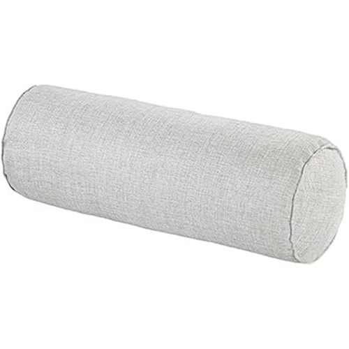 16x6 Inch Round Back Pillow with Washable Cotton Cover Pillow（Grey）