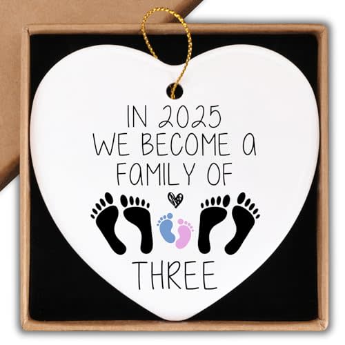 Pregnancy Announcements Gifts Soon to Be Mom & Dad in 2025 Christmas Ornament Keepsake Sign Heart Plaque Pregnancy Gifts for First Time Moms Dads Baby Announcements Ideas