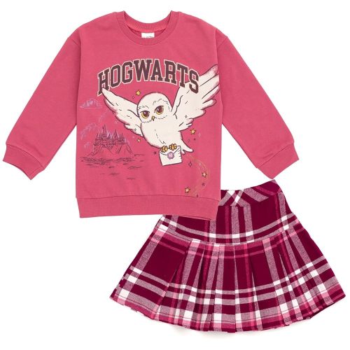 Harry Potter Hedwig Girls Fleece Sweatshirt and Pleated Skirt Little Kid to Big Kid Sizes (4-14-16)