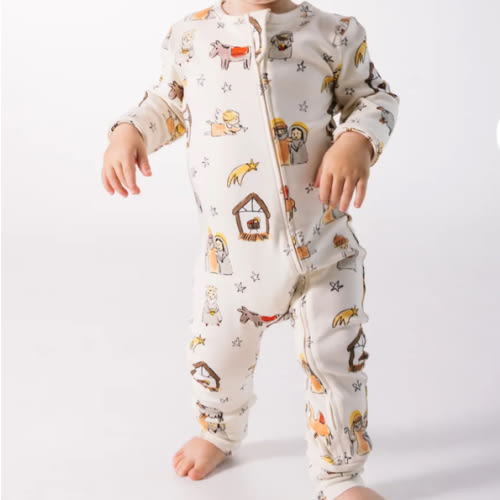 Away in a Manger PJ Footless Onesie Cotton – Holy Pals