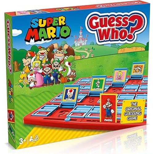 Winning Moves Super Mario Guess Who? Board Game, Play with Classic Nintendo Characters Including Mario, Luigi, Peach, Bowser, and Donkey Kong, 2 Players Makes a Great Gift for Ages 3 Plus