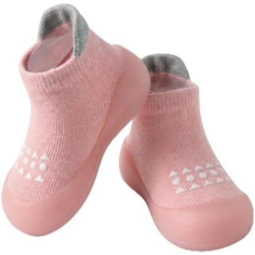 Hstyle Baby Sock Shoes Toddler Walking Shoes Infant Non-Slip Slippers Soft Rubber Sole Sneakers for Baby Boys Girls