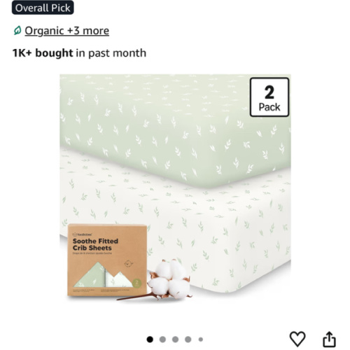 Amazon.com: KeaBabies 2pk Organic Cotton Crib Sheets for Boys Girls 52x28, Herb | Soft Breathable Fitted Crib Mattress Sheet Neutral, Cozy Cover for Baby Bed Set, Toddler Mattress, Cute Prints