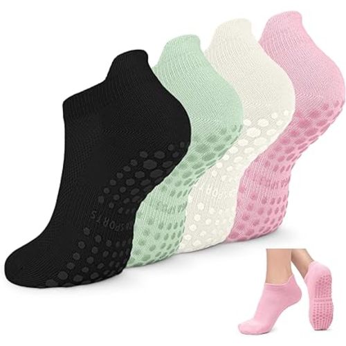 Non Slip Pilates Socks with Grips for Women, Yoga Socks For Pure Barre,Hospital, Athletic Socks