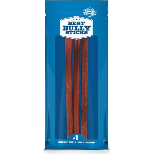 Best Bully Sticks 12 Inch Bully Sticks for Dogs - 3 Count (Pack of 1) - Natural, Easily Digestible, 100% Grass-Fed Beef, Grain and Rawhide Free - Trial Size
