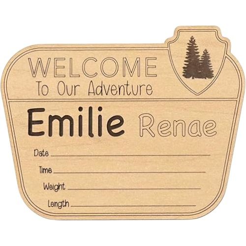 National Park Sign Themed Baby Birth Announcement Outdoors Personalized Hospital or Nursery Photo Prop