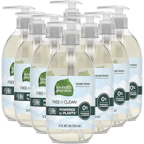 Seventh Generation Liquid Hand Soap Fragrance Free Free & Clean Unscented Hand Soap 12 Fl.oz, Pack of 8