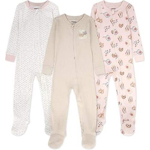 HUGGIES unisex-baby 3-pack Footed Coverall Pajamas