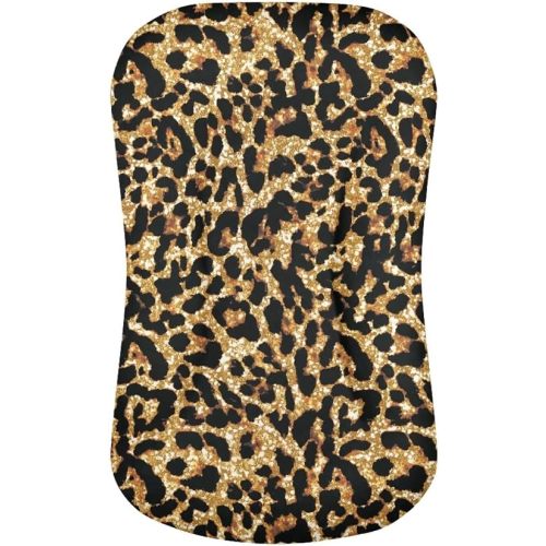 ZDCUSTOM Bassinet Sheets for Standard Bassinets Brown Leopard Breathable Baby Fitted Sheet Baby Bassinet Sheets Set for Oval Hourglass and Rectangular Bassinet Mattress Pads