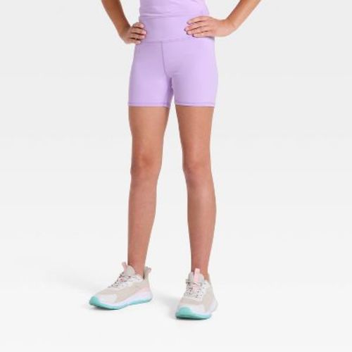 Girls' High-Rise Tumble Shorts - All In Motion™ Lavender XS
