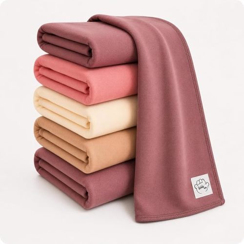 Baby Burp Cloths for Boys and Girls - 6 Pack Large 100% Cotton - Double Layered Extra Absorbent Burp Rags, Maroon