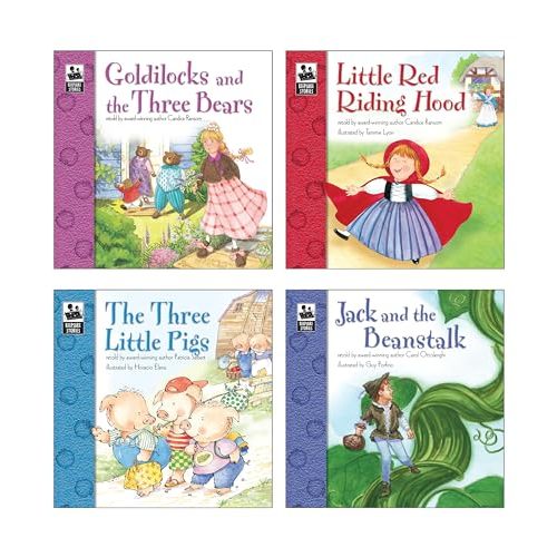 Carson Dellosa Keepsake Stories Classic Fairy Tale Books for Children Book Set, The Three Little Pigs, Little Red Riding Hood, Goldilocks, Jack and The Beanstalk Classic Children's Books